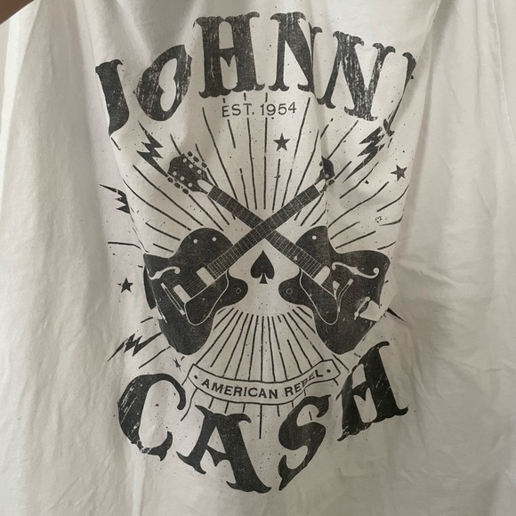 Johnny Cash White Graphic Tee - Short Sleeve - Picture 2 of 10